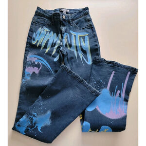 DOLLS KILL X Gotham Batman Flare Denim Jeans Size XS (likely a size 0-2)